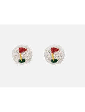Mignonne Gavigan Beaded Golf Tee Stud Earrings, BRAND NEW, Golfballs J221